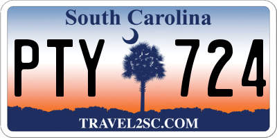 SC license plate PTY724
