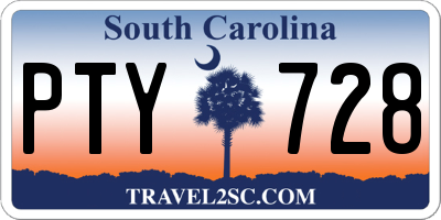 SC license plate PTY728