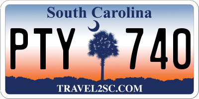 SC license plate PTY740