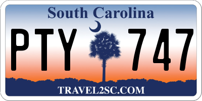 SC license plate PTY747