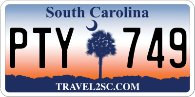 SC license plate PTY749