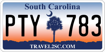 SC license plate PTY783