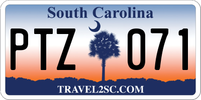 SC license plate PTZ071