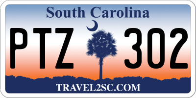 SC license plate PTZ302