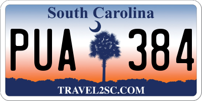 SC license plate PUA384
