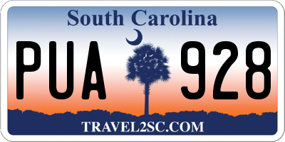 SC license plate PUA928