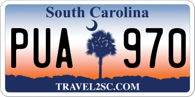 SC license plate PUA970