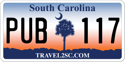 SC license plate PUB117