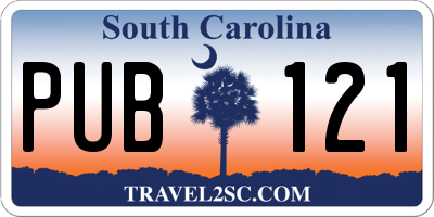 SC license plate PUB121