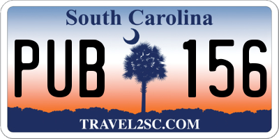 SC license plate PUB156