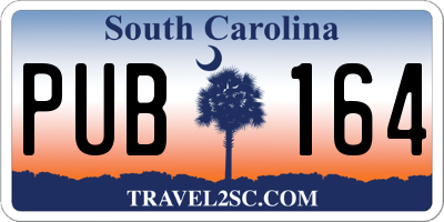 SC license plate PUB164