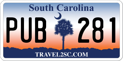 SC license plate PUB281