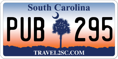 SC license plate PUB295