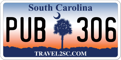 SC license plate PUB306