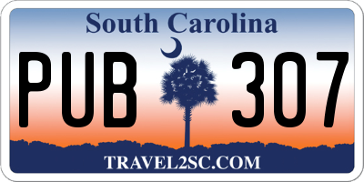 SC license plate PUB307