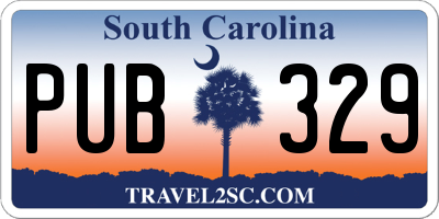 SC license plate PUB329