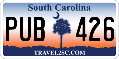 SC license plate PUB426