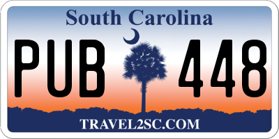 SC license plate PUB448