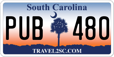 SC license plate PUB480
