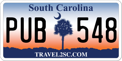 SC license plate PUB548