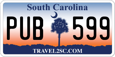 SC license plate PUB599
