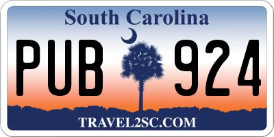 SC license plate PUB924