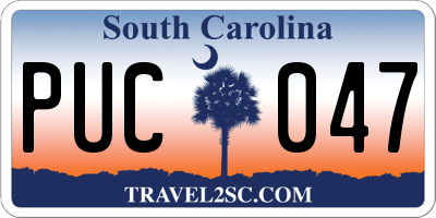 SC license plate PUC047