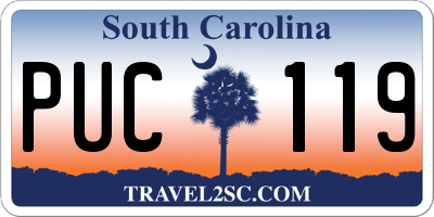 SC license plate PUC119
