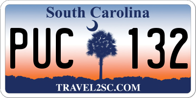 SC license plate PUC132