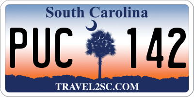 SC license plate PUC142