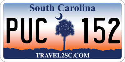 SC license plate PUC152