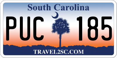 SC license plate PUC185