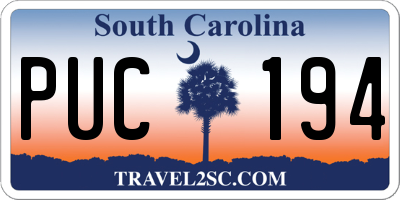 SC license plate PUC194