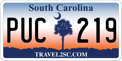 SC license plate PUC219