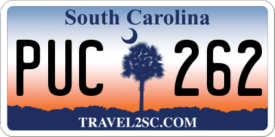 SC license plate PUC262