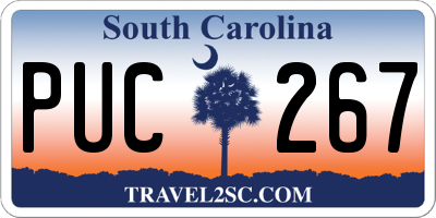 SC license plate PUC267