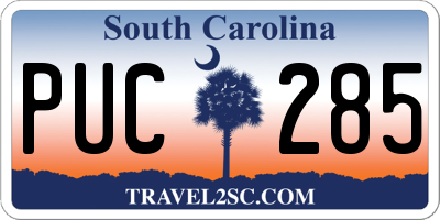 SC license plate PUC285