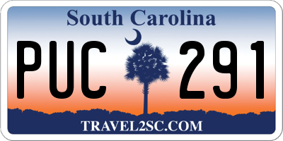 SC license plate PUC291