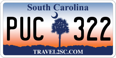 SC license plate PUC322
