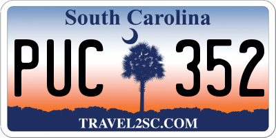 SC license plate PUC352