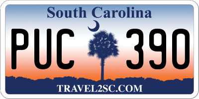 SC license plate PUC390
