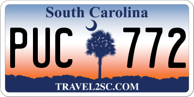 SC license plate PUC772