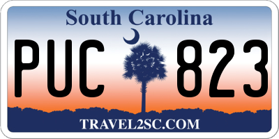 SC license plate PUC823