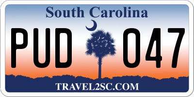 SC license plate PUD047