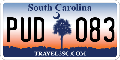 SC license plate PUD083