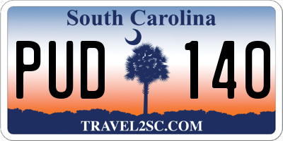 SC license plate PUD140