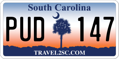 SC license plate PUD147