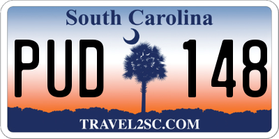 SC license plate PUD148