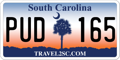 SC license plate PUD165