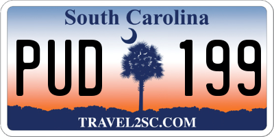 SC license plate PUD199